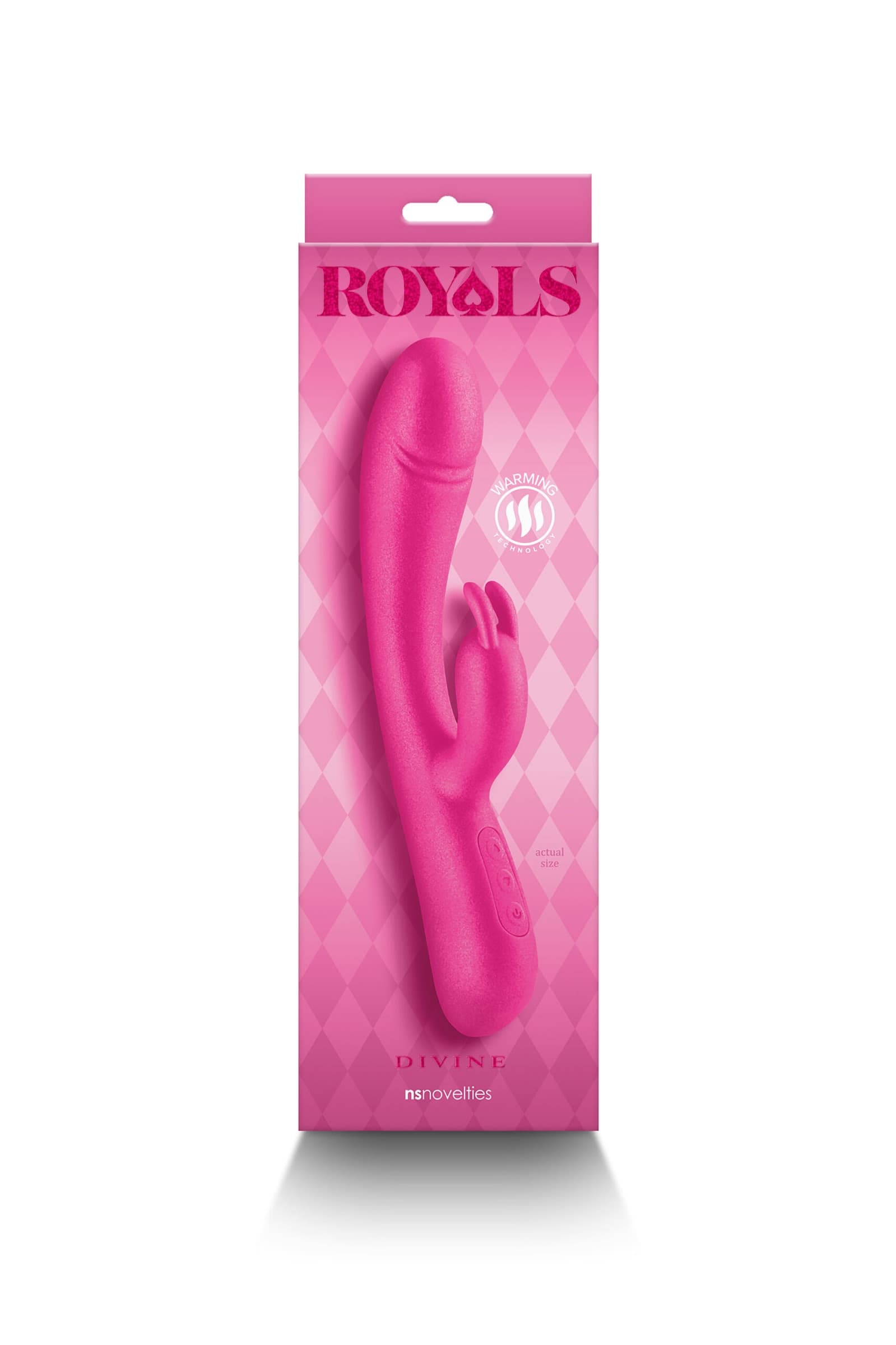 Vibratore Rabbit lusso Royals Divine Metal Pink 22,5 cm warm tecnology 6 + 14 funzioni - 9