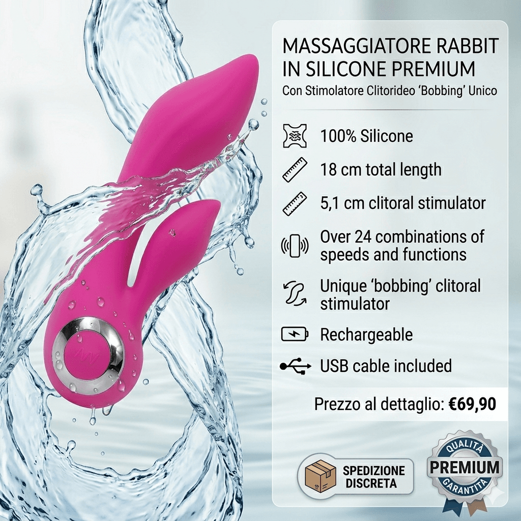 Vibratore lusso rabbit 18 cm vaginale Wild Orchid stimolatore clitoride USB IPX6 - 7