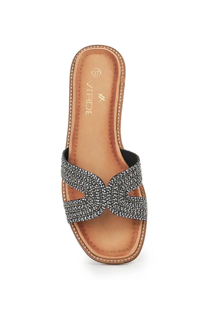 VERDE FASHION | Ciabatte con strass - 6