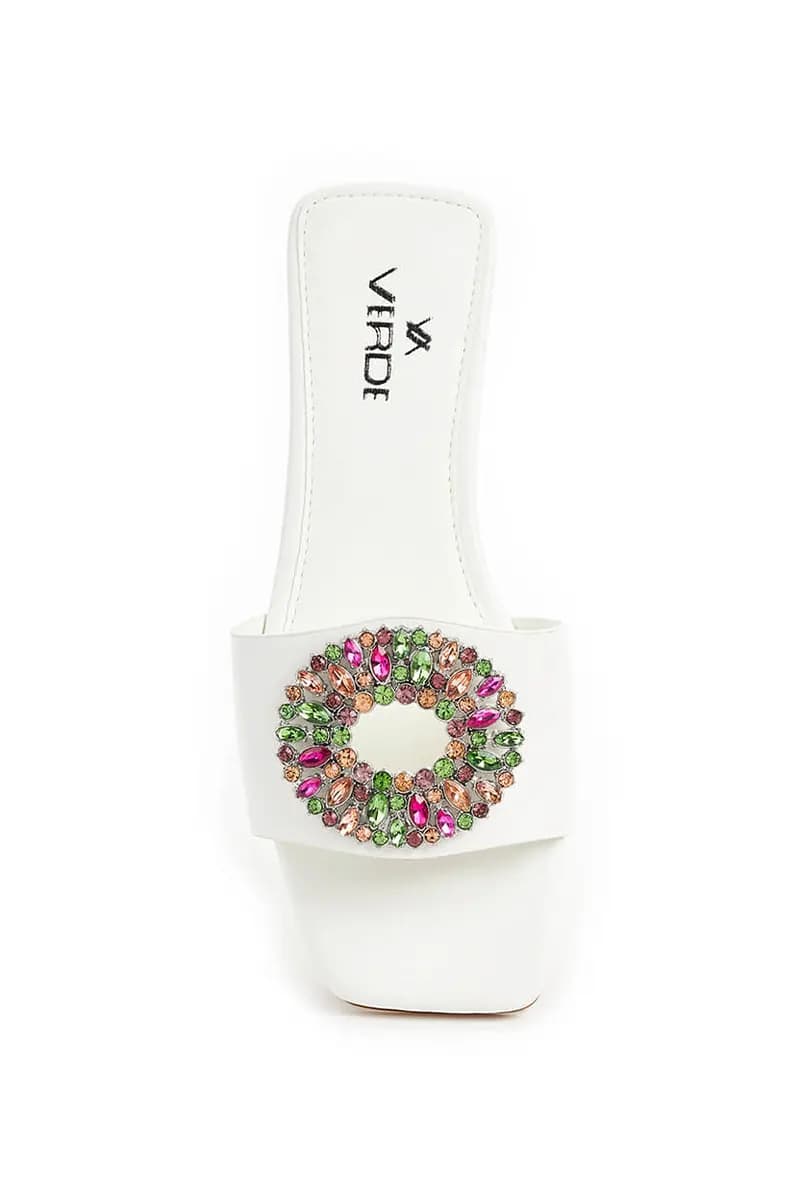 VERDE FASHION | Ciabatte con dettaglio strass - 6