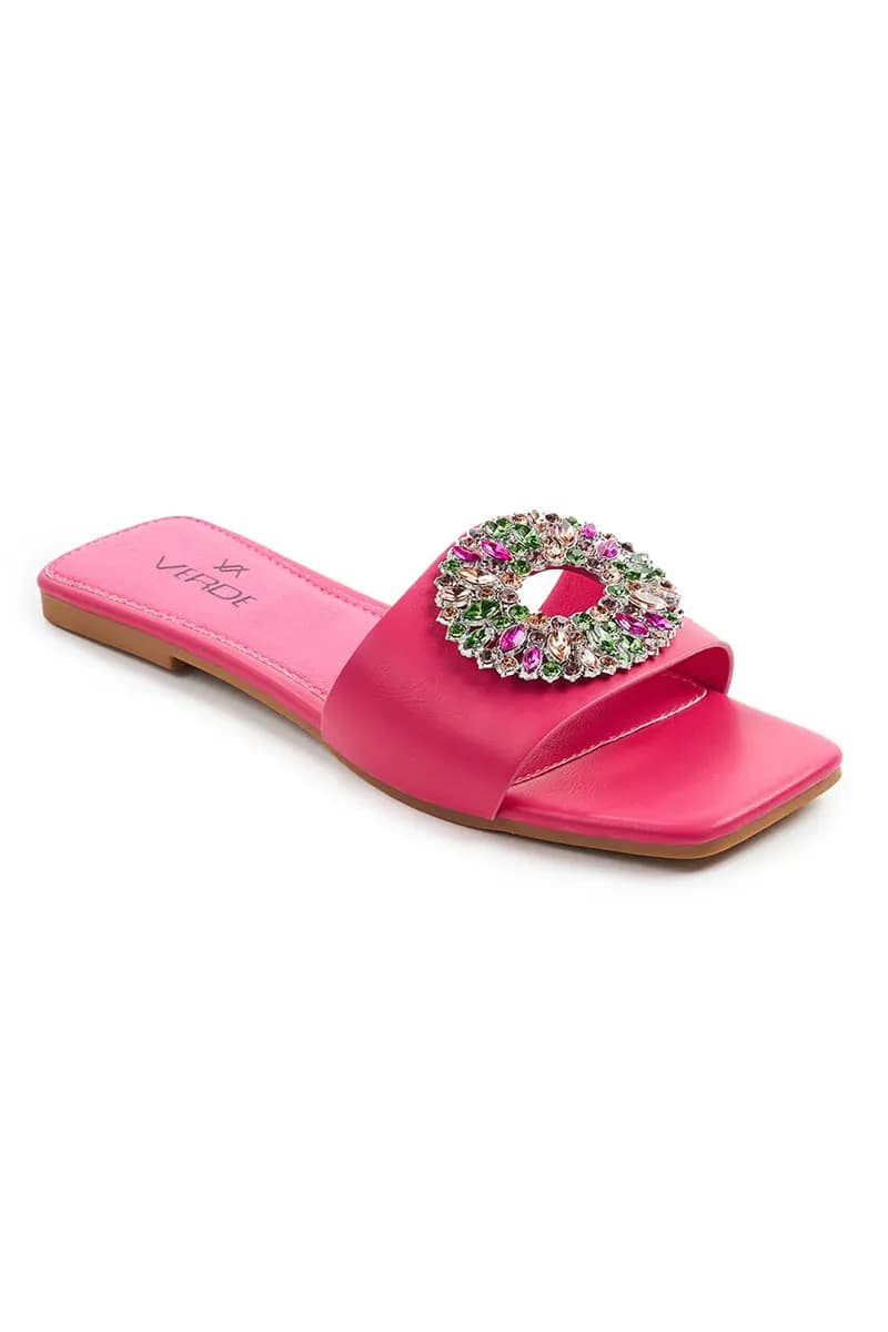 VERDE FASHION | Ciabatte con dettaglio strass - 7