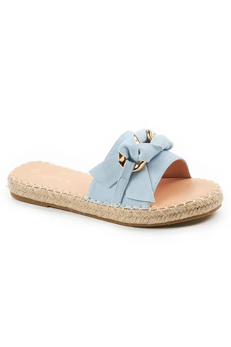 VERDE FASHION | Ciabatte dettaglio catena - 8