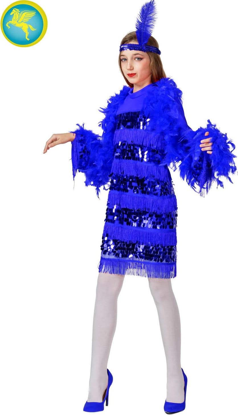 COSTUME CARNEVALE CHARLESTON BLU DA 8 A 13 ANNI COD. 1003-C - 2