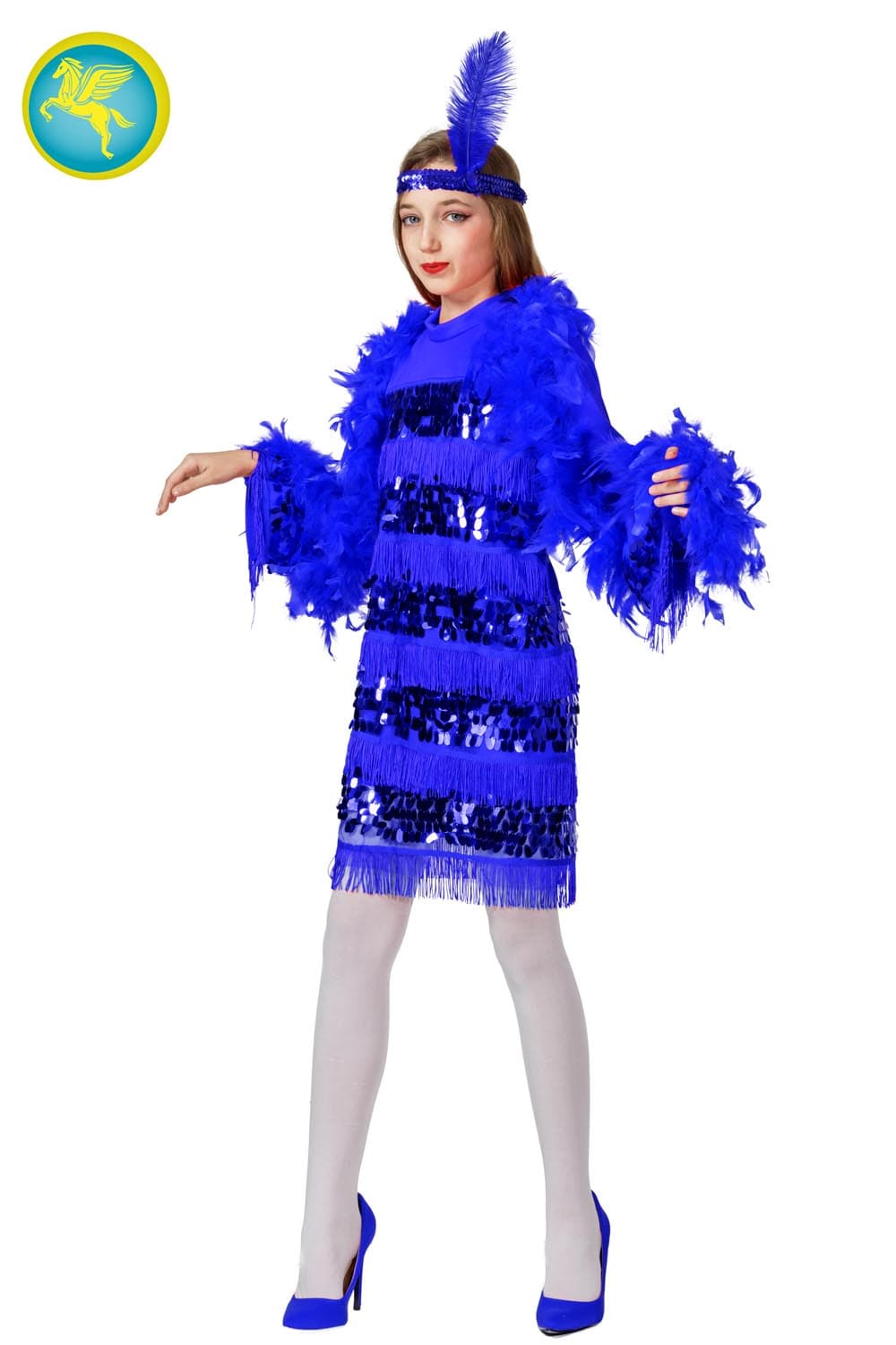 COSTUME CARNEVALE CHARLESTON BLU DA 8 A 13 ANNI COD. 1003-C - 2