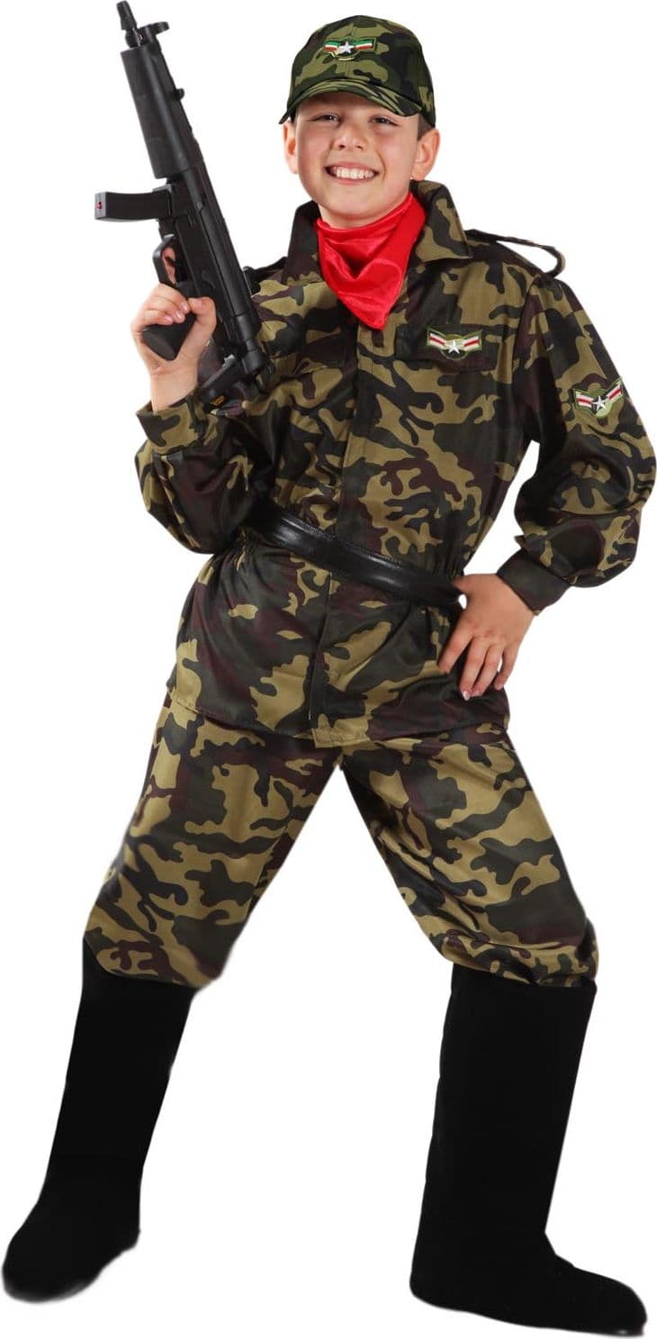 COSTUME CARNEVALE MILITARE BAMBINO DA 5 A 13 ANNI - PEGASUS COD. 1045 - 3
