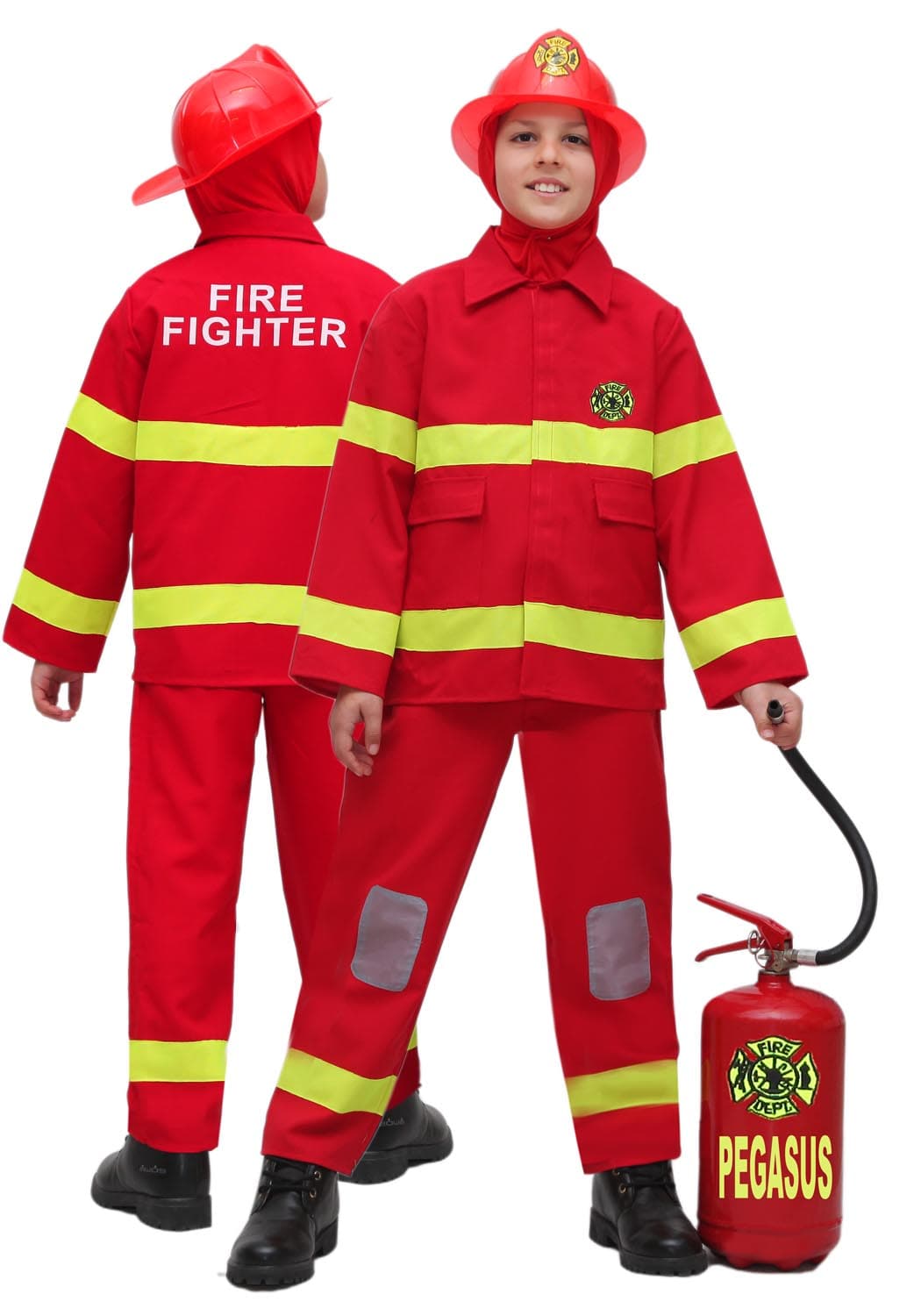 COSTUME CARNEVALE POMPIERE BAMBINO DA 5 A 13 ANNI - PEGASUS COD. 1539 - 5