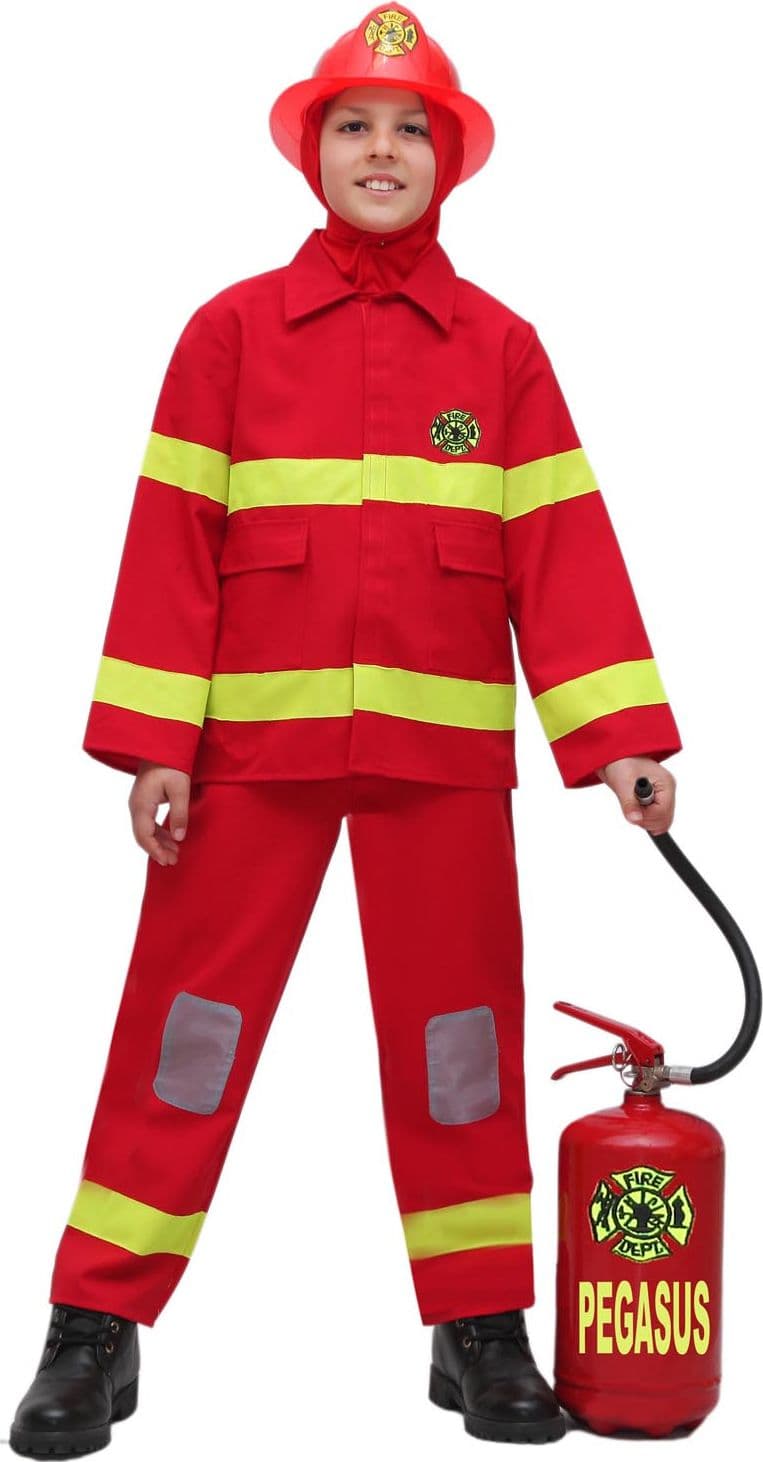 COSTUME CARNEVALE POMPIERE BAMBINO DA 5 A 13 ANNI - PEGASUS COD. 1539 - 2