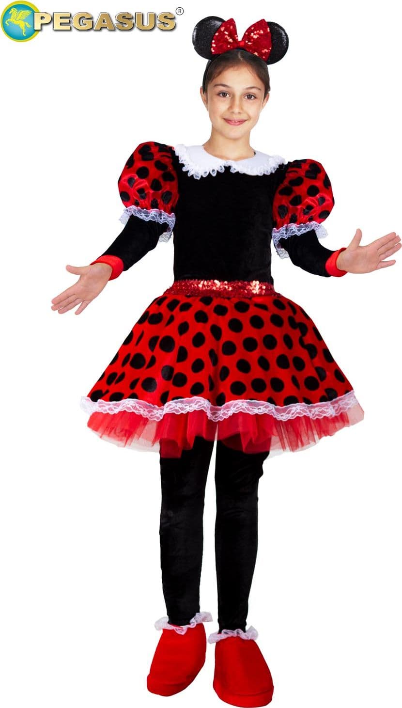COSTUME CARNEVALE TOPOLETTA LUSSO BAMBINA DA 5 A 13 ANNI - PEGASUS COD. 1073 - 3