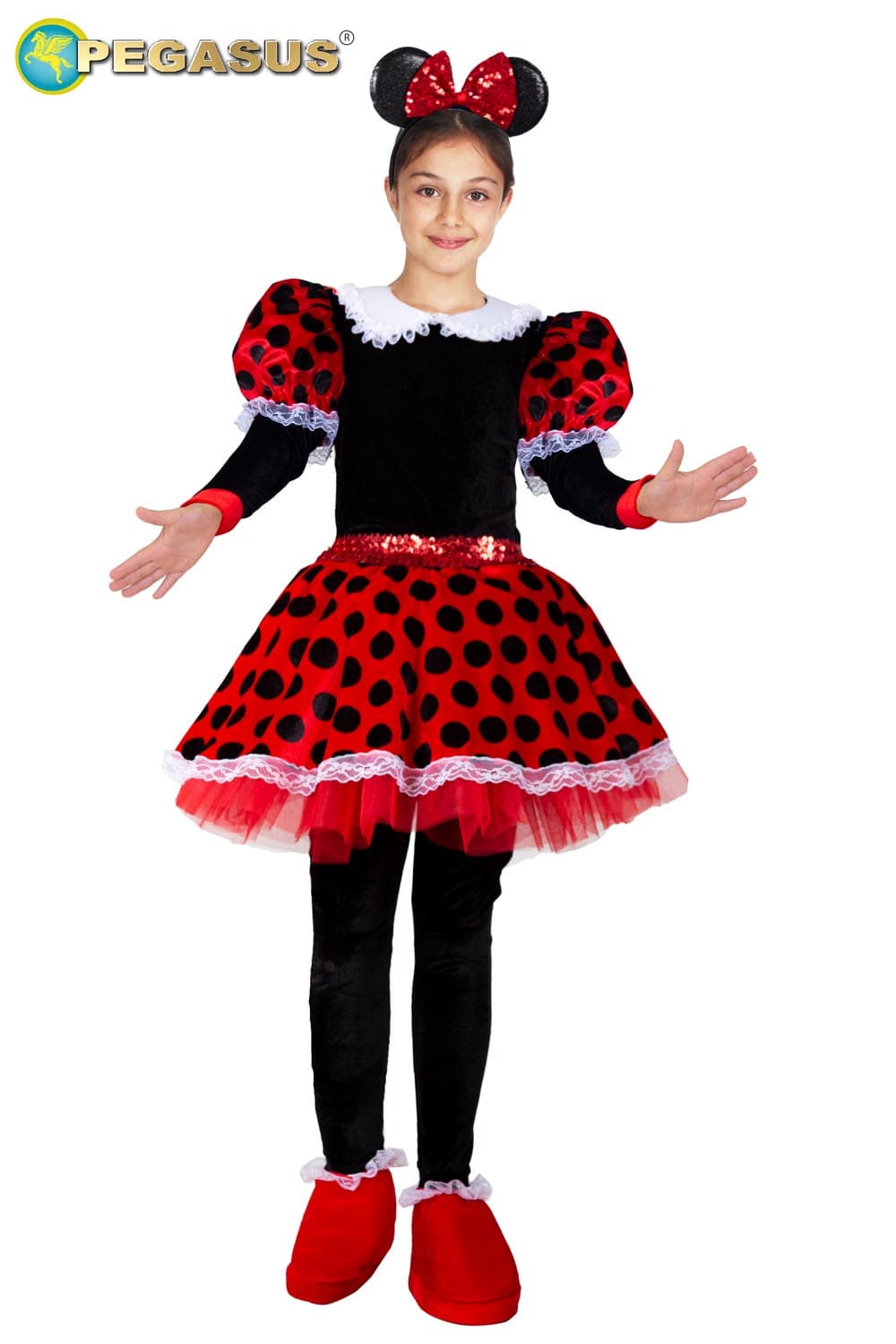 COSTUME CARNEVALE TOPOLETTA LUSSO BAMBINA DA 5 A 13 ANNI - PEGASUS COD. 1073 - 3