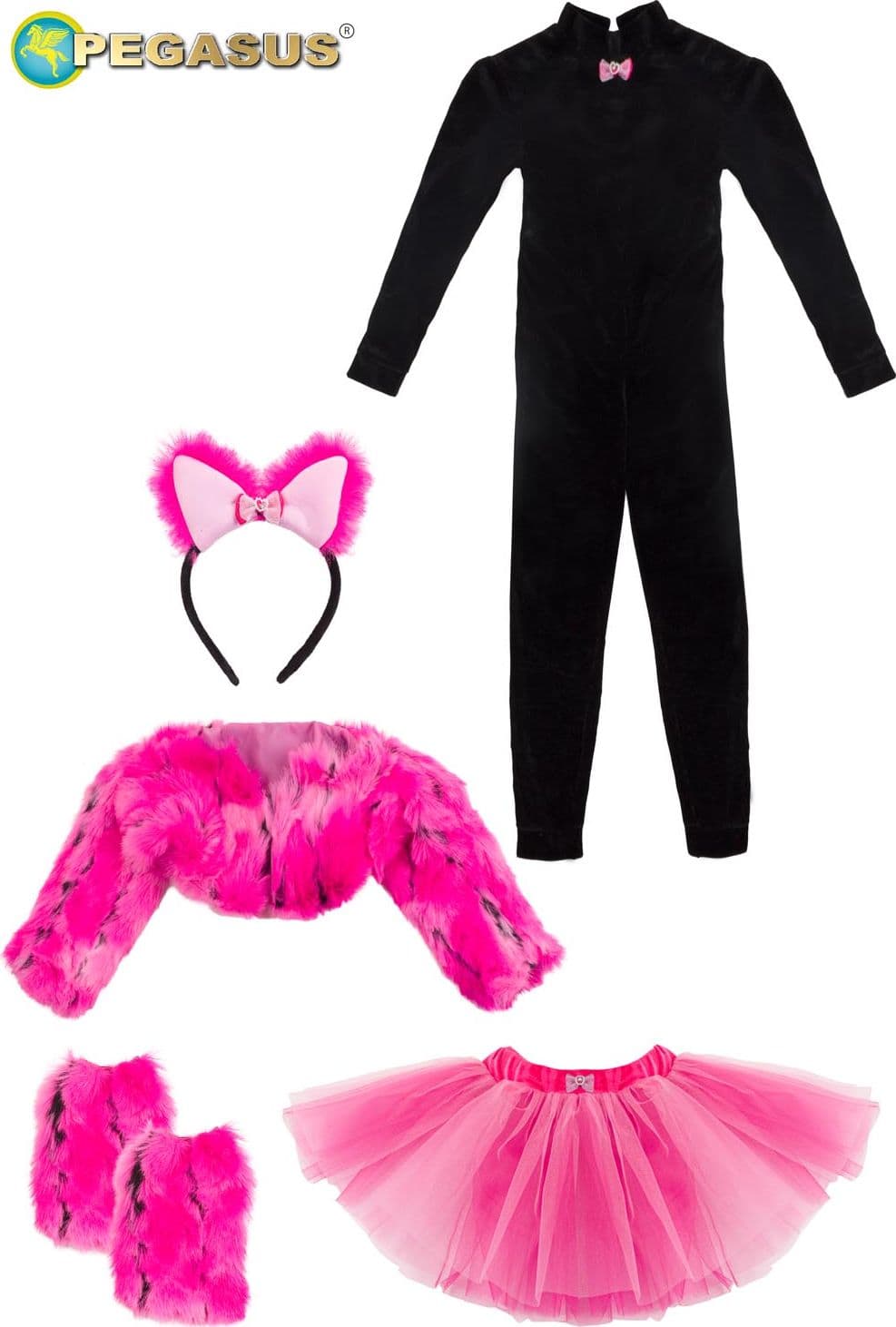 COSTUME GATTINA LUSSO BAMBINA DA 5 A 13 ANNI - PEGASUS COD. 1945 - 3