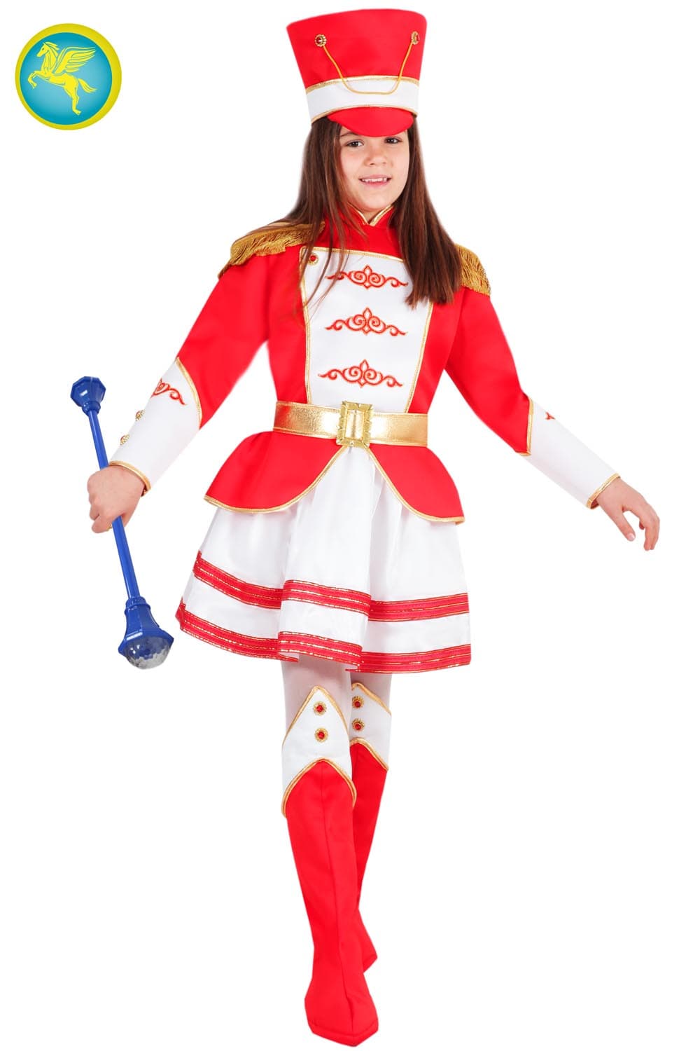 COSTUME MAJORETTE ROSSA BAMBINA DA 5 A 13 ANNI - PEGASUS COD. 1587 - 3