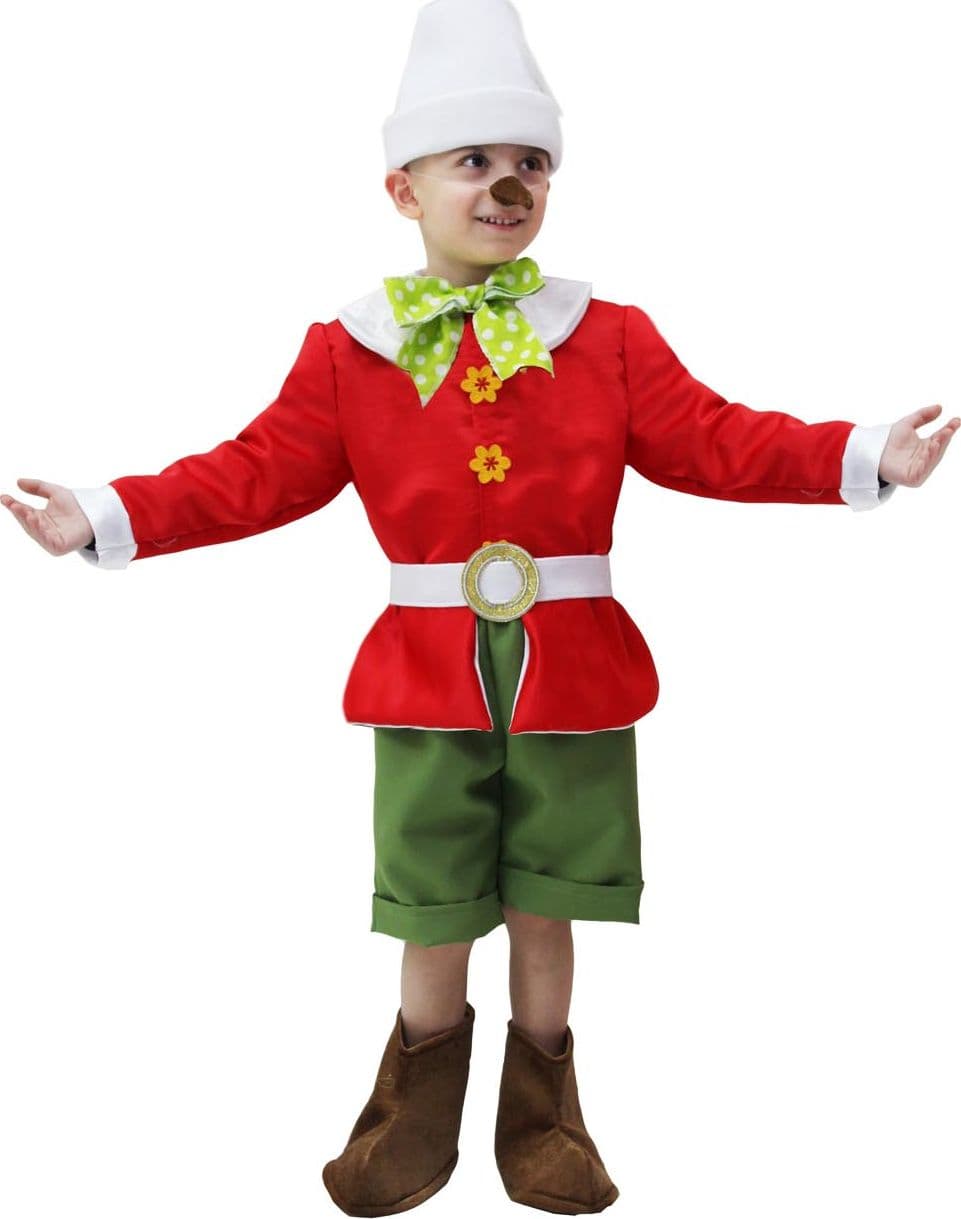 COSTUME CARNEVALE PINOCCHIO BAMBINO DA 3 A 12 ANNI - PEGASUS COD. 8026 - 4