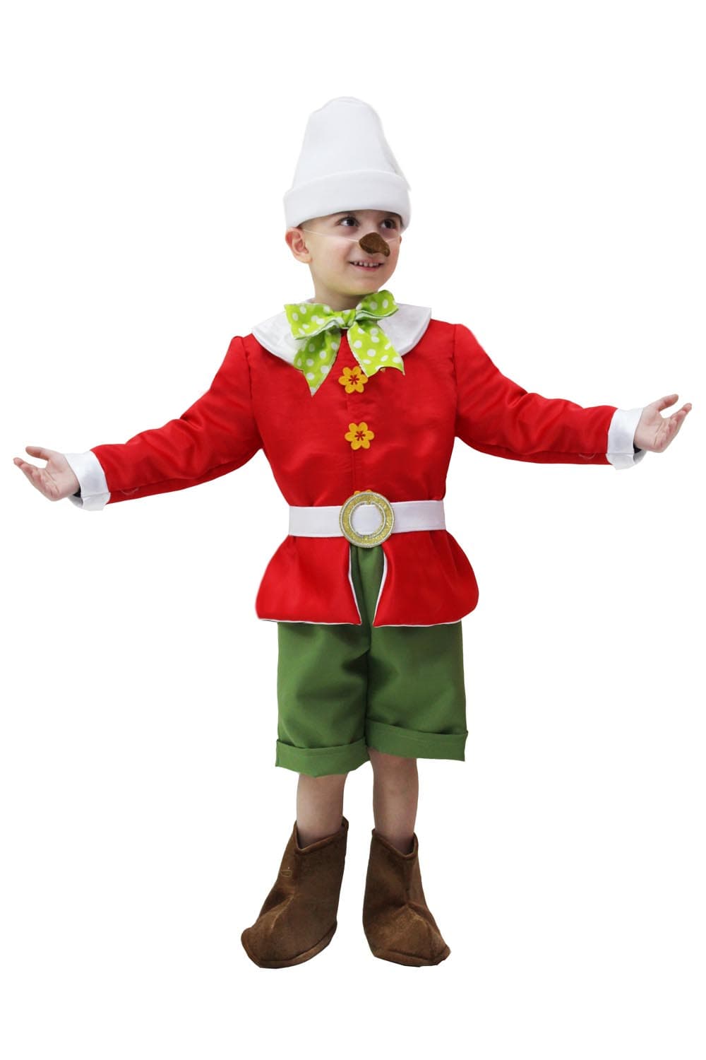 COSTUME CARNEVALE PINOCCHIO BAMBINO DA 3 A 12 ANNI - PEGASUS COD. 8026 - 4