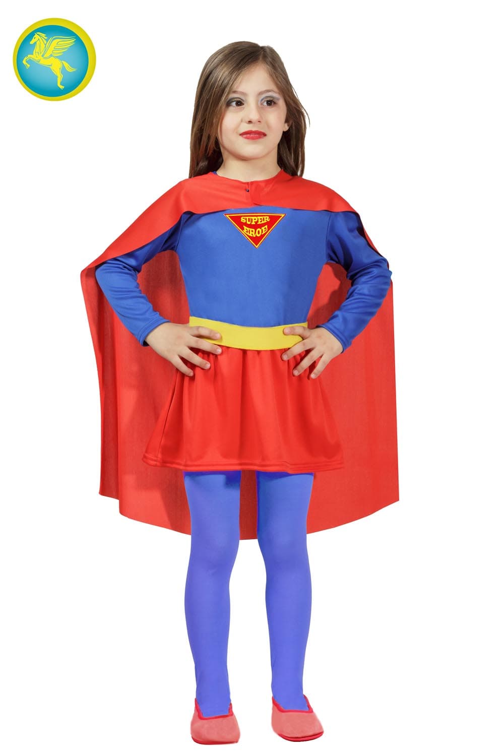 COSTUME SUPERHERO BAMBINA DA 3 A 10 ANNI - PEGASUS COD. 8140 - 2