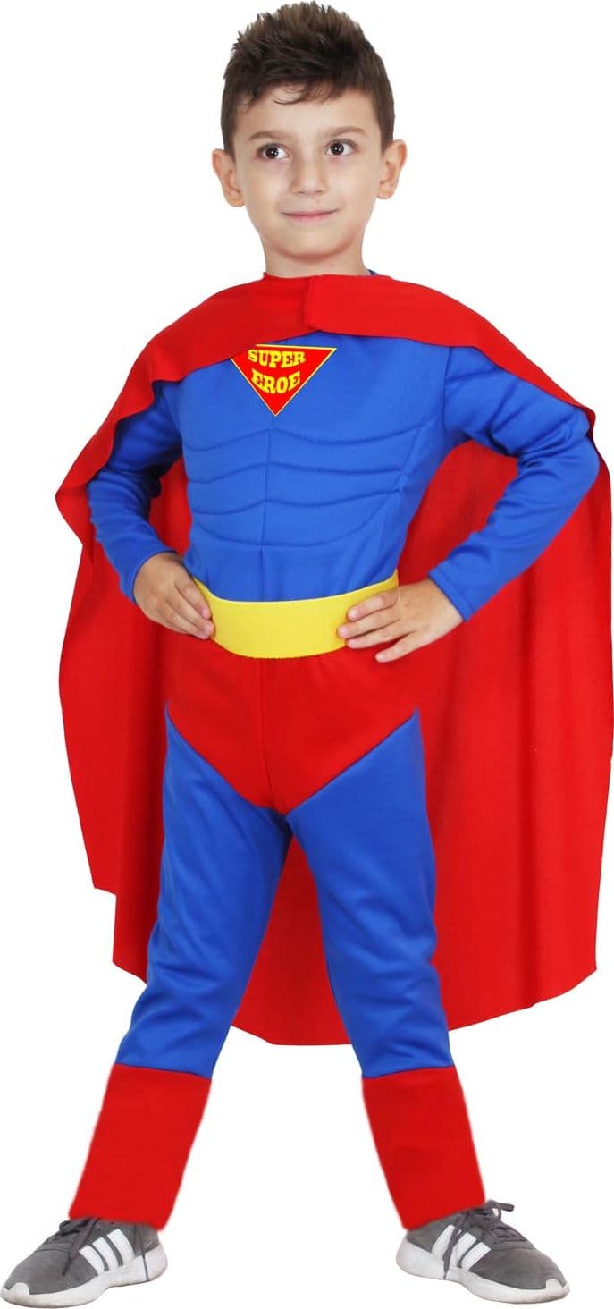 COSTUME SUPERHERO (SUPERMAN) BAMBINO DA 3 A 10 ANNI - PEGASUS COD. 8077 - 2