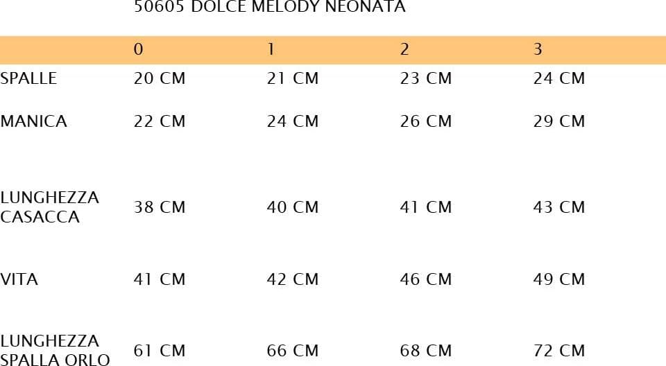 COSTUME DOLCE MELODY NEONATA 0 - 1 VENEZIANO  - COD. 50605 - 3