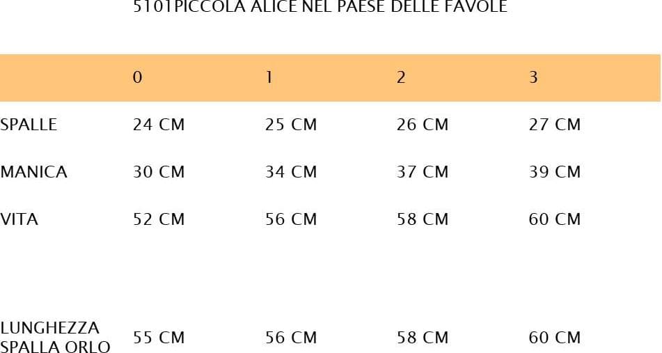 COSTUME PICCOLA ALICE NEL PAESE DELLE FAVOLE 0-3 ANNI VENEZIANO COD. 5101 - 3