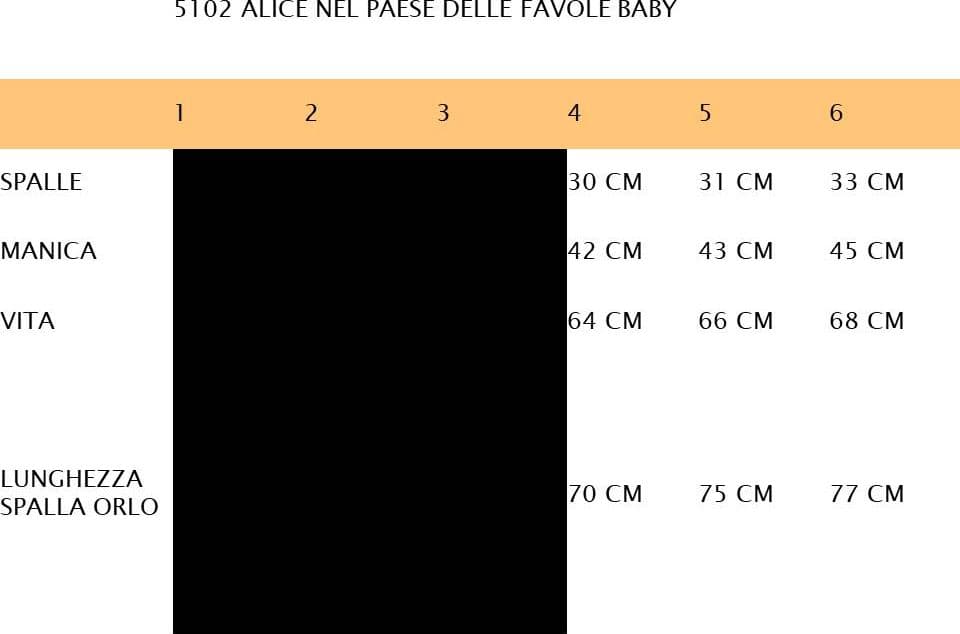 COSTUME ALICE NEL PAESE DELLE FAVOLE DA 4 A 6 ANNI VENEZIANO COD.5102 - 3