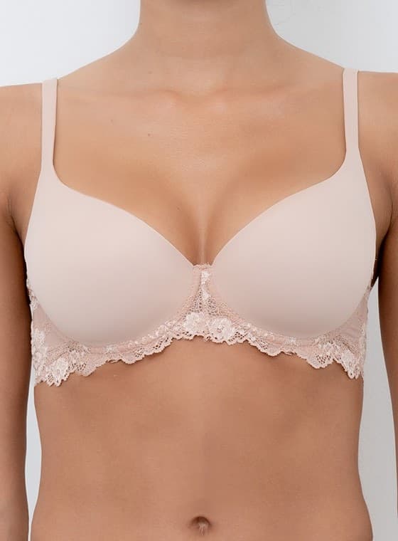 Reggiseno Balconcino Imbottito in microfibra e pizzo - Mousse Pizzo Coppa C - Lormar - 2