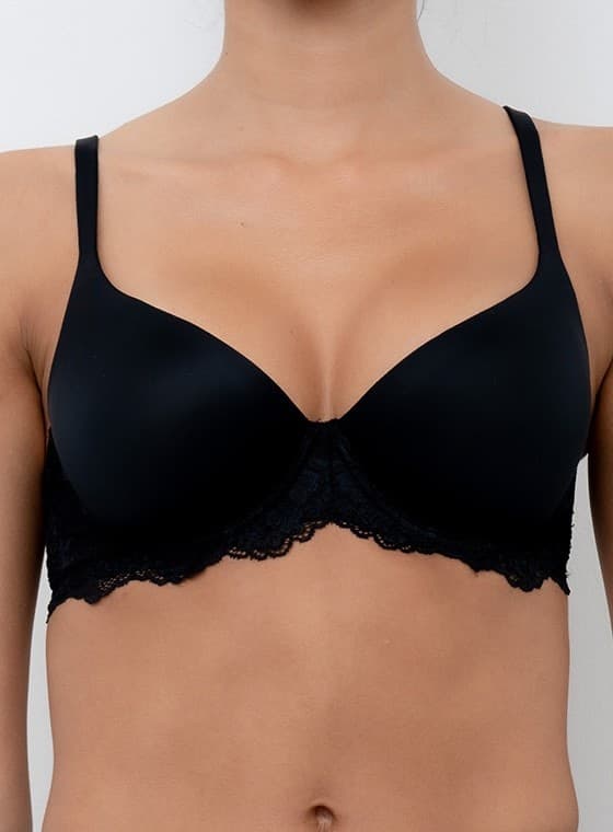Reggiseno Balconcino Imbottito in microfibra e pizzo - Mousse Pizzo Coppa C - Lormar - 6