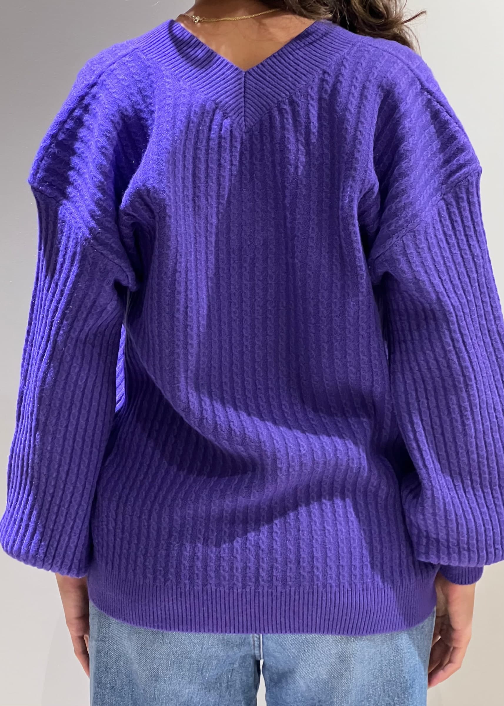 Pull scollo a v lav. trecce - 5