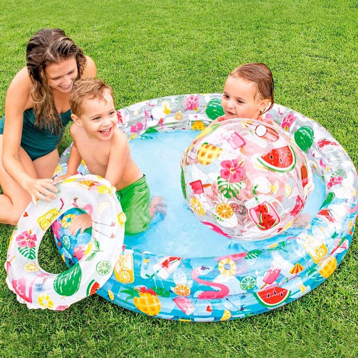 Piscina gonfiabile per bambini Intex con palla e salvagente - 2