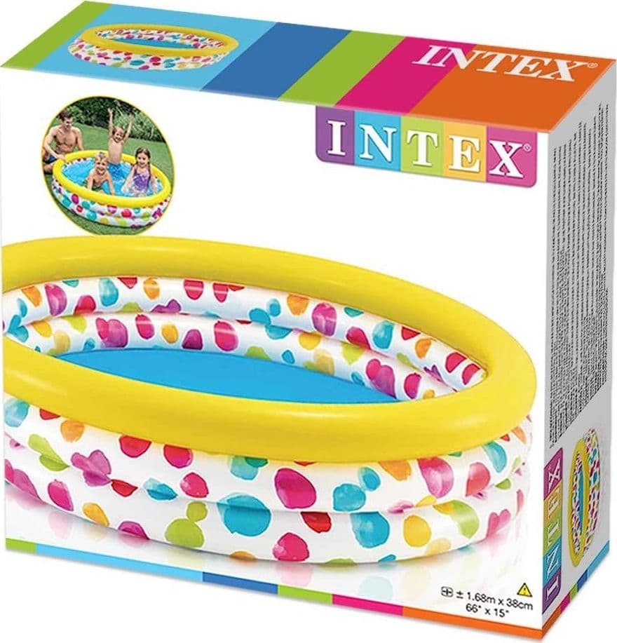 Piscina gonfiabile per bambini Intex Onda colorata con 3 anelli - 2