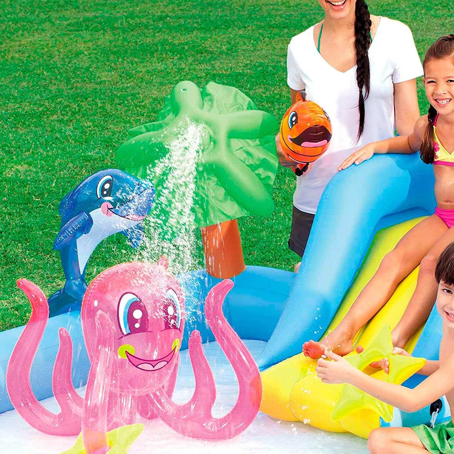 Piscina gonfiabile per bambini Bestway con scivolo e spruzzi - 2