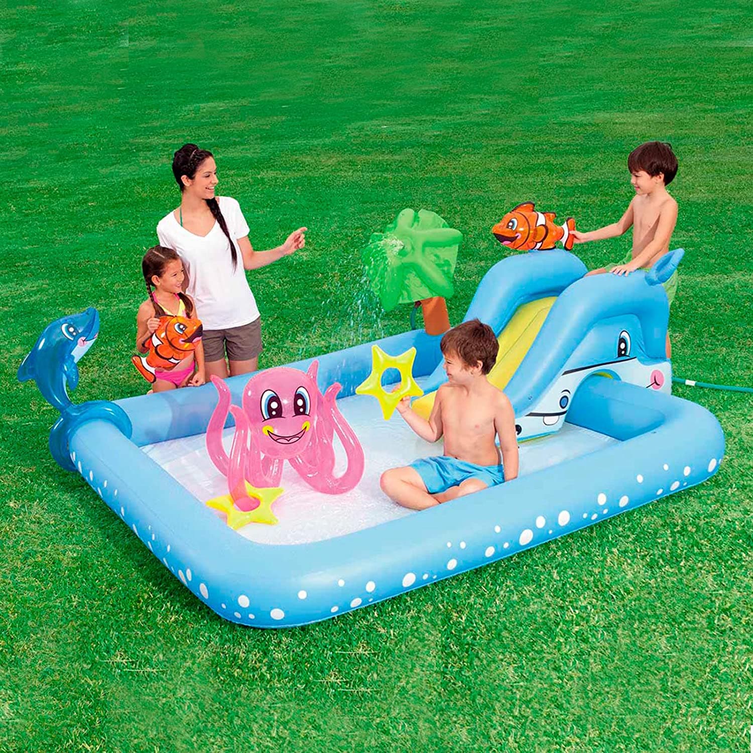 Piscina gonfiabile per bambini Bestway con scivolo e spruzzi - 4