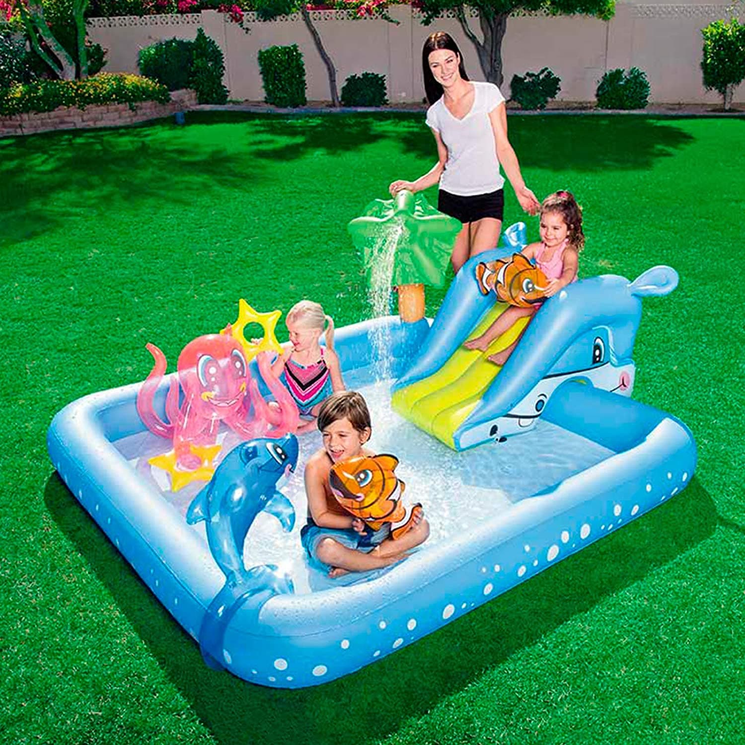 Piscina gonfiabile per bambini Bestway con scivolo e spruzzi - 8