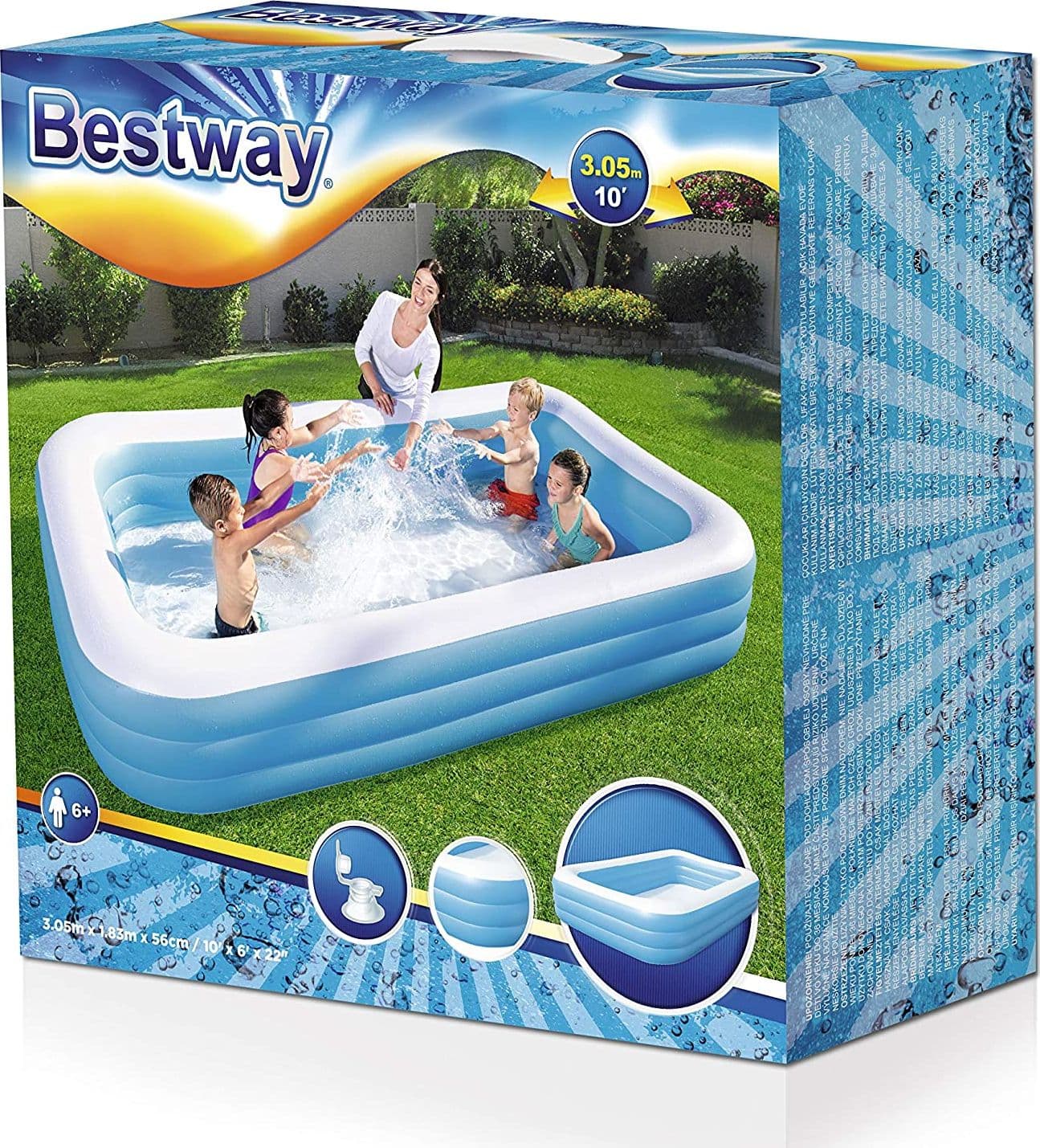 Piscina gonfiabile per bambini 305 X 183 cm da balcone e giardino - 7