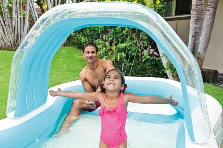 Piscina gonfiabile "Cabana" con spruzzo per bambini 310 x 188 cm - 3