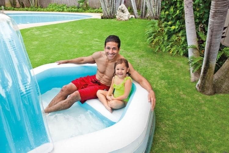 Piscina gonfiabile "Cabana" con spruzzo per bambini 310 x 188 cm - 5