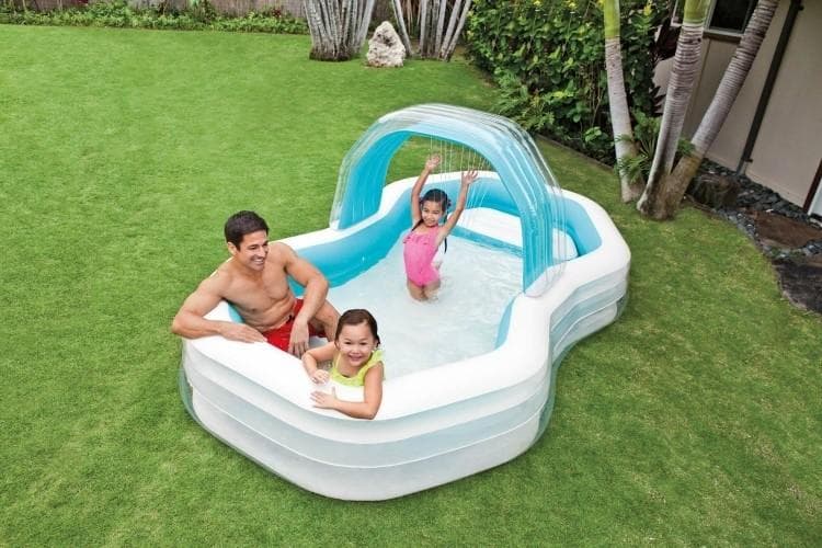 Piscina gonfiabile "Cabana" con spruzzo per bambini 310 x 188 cm - 6
