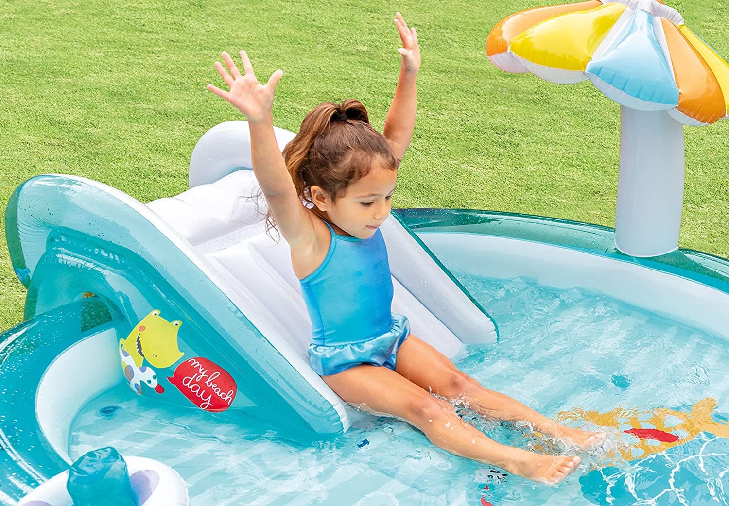 Piscina gonfiabile "Alligatore" con spruzzo per bambini 201 x 170 cm - 3