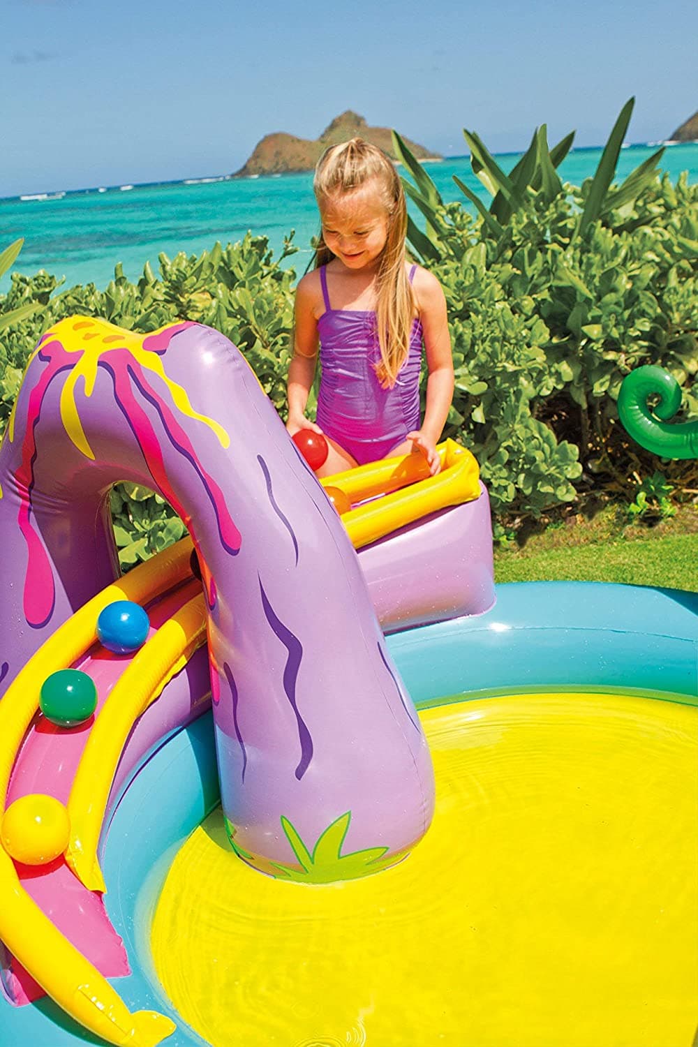 Piscina gonfiabile "Dinosauro" con spruzzo per bambini 297 x 193 cm - 4