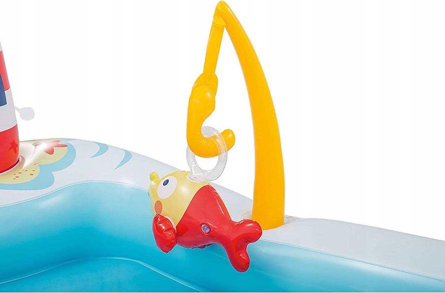 Piscina gonfiabile con scivolo e canna da pesca 218 X 99 cm per balcone e giardino - 2