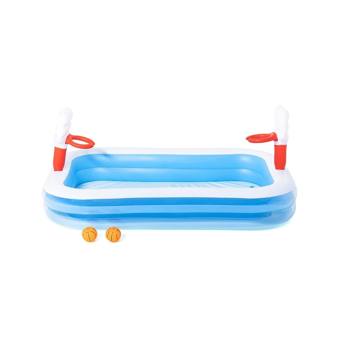 Piscina Family con canestri da basket, 251 x 168 cm da balcone e giardino - 3