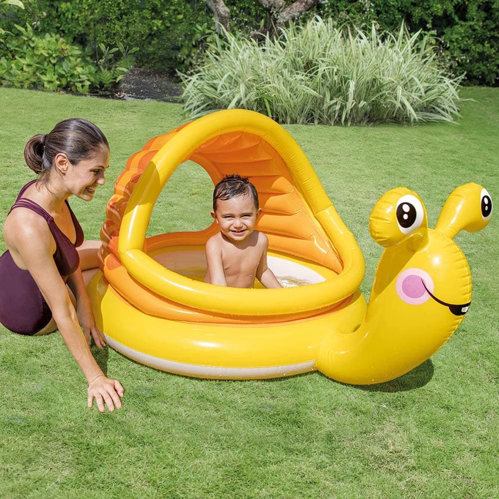 Piscina "lumaca" per bambini da mare e veranda con parasole  145 x 102 x 74 cm - 2