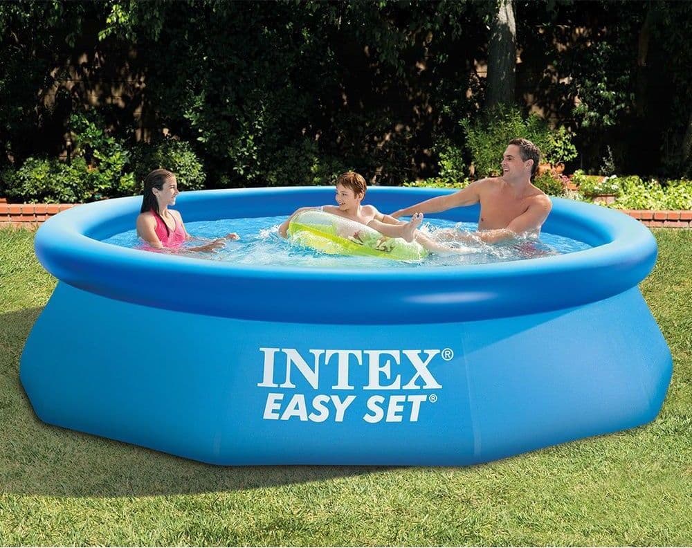 Piscina rotonda fuori-terra gonfiabile easy set Intex per giardino e veranda - 4