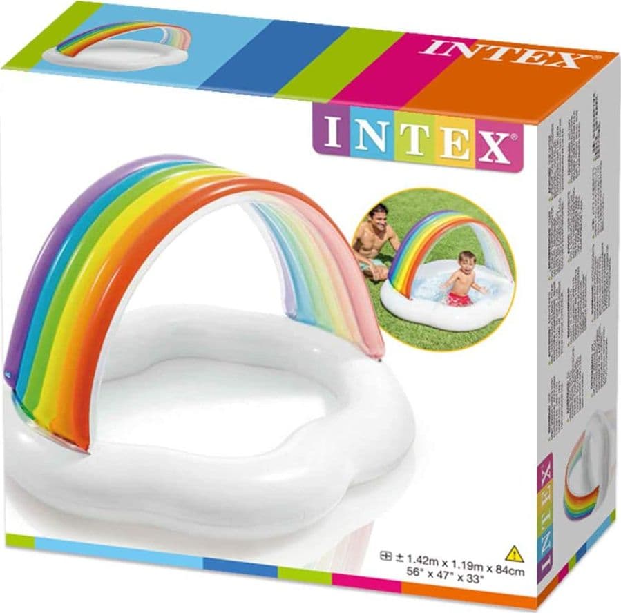 Piscina gonfiabile "Arcobaleno Baby" con parasole per bambini 142 X 119 X h 84 cm - 4