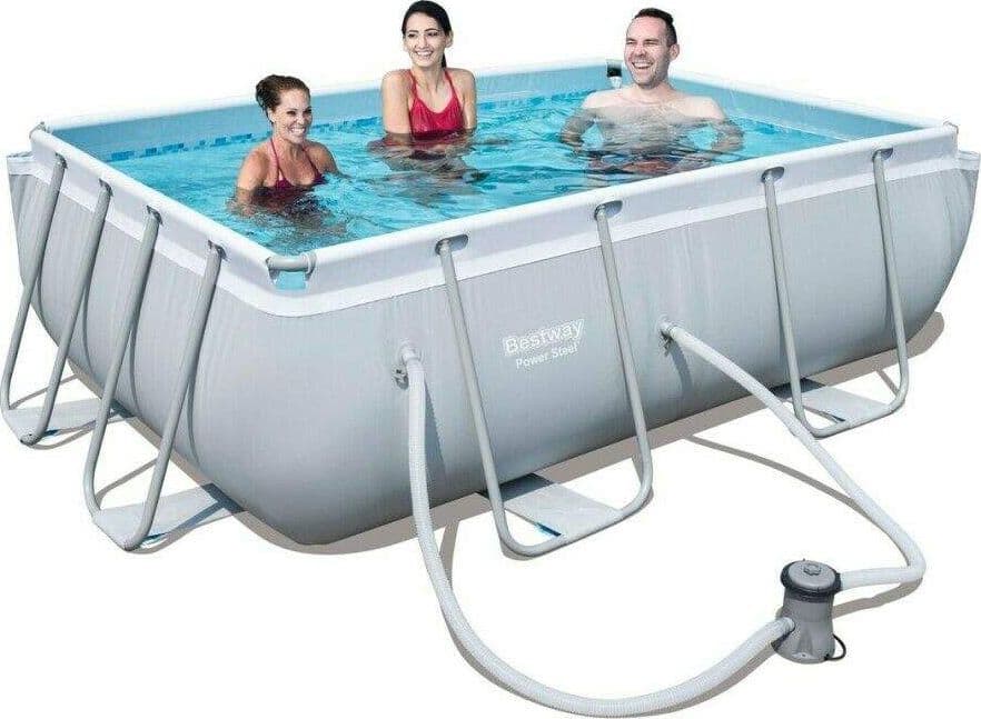 Piscina rettangolare 2.82m x 1.96m x 84cm con pompa e scaletta da giardino e veranda - 2
