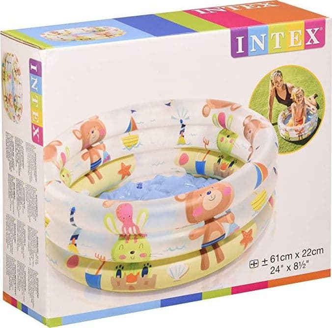 Piscina gonfiabile Baby Pool 3 Anelli, 61 x 22 cm, per bambini da balcone e spiaggia - 4