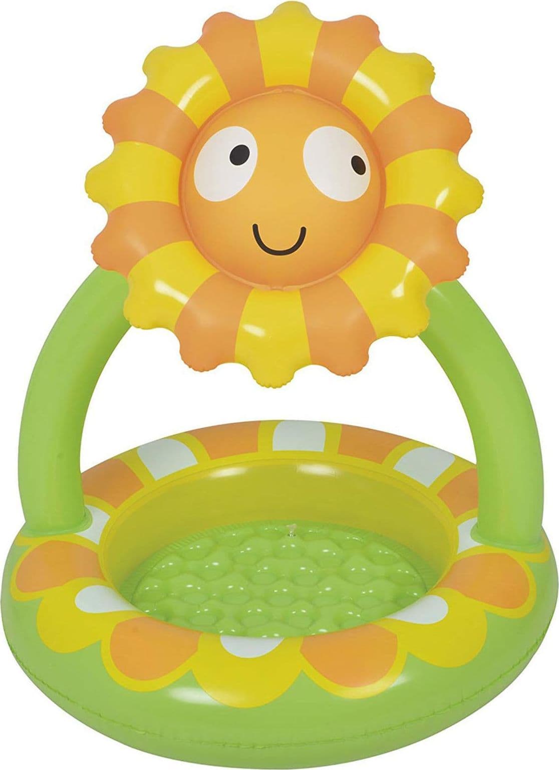 Piscina tonda gonfiabile con parasole 100 cm per neonati da mare e spiaggia - 4