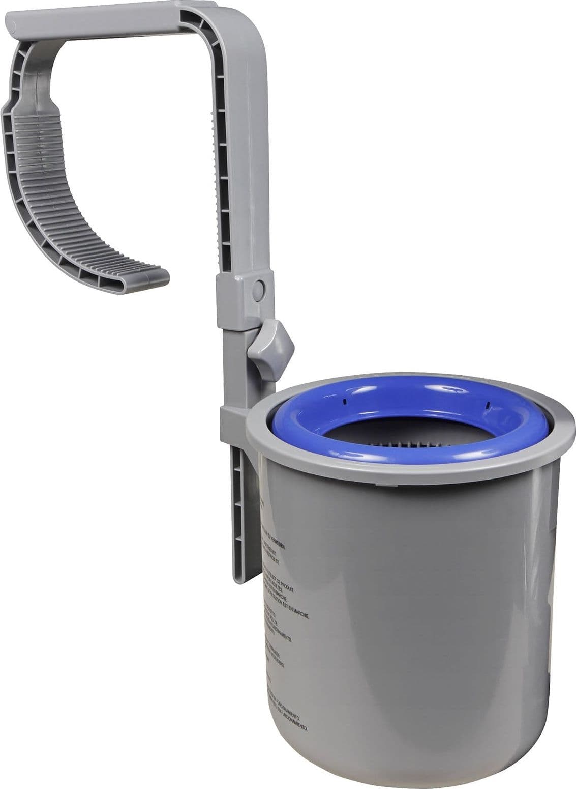 Skimmer di superficie a parete per raccolta di foglie e dispenser cloro piscina con struttura - 2