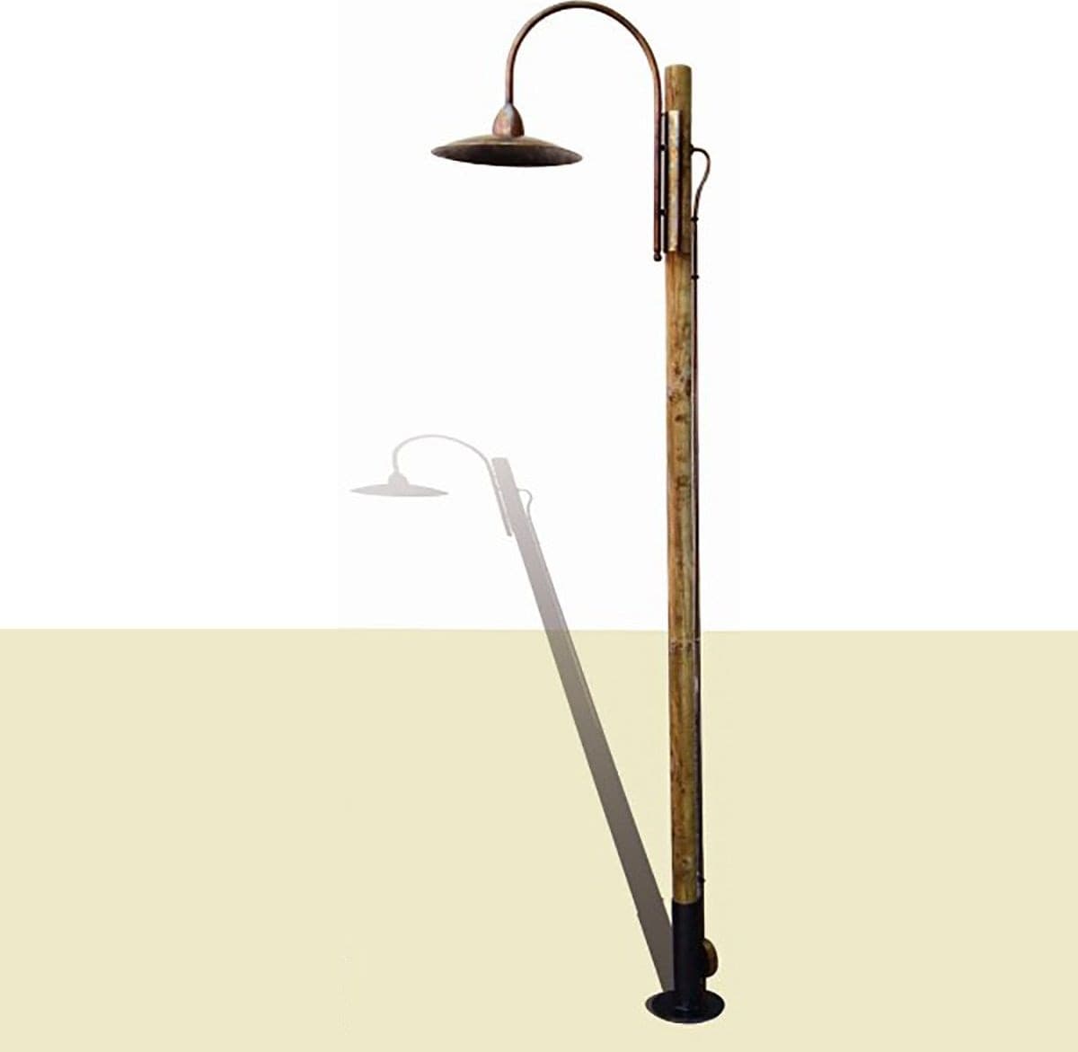 Palo rustico Lampadari Bartalini CRISGO P250 E27 LED legno ottone lampione