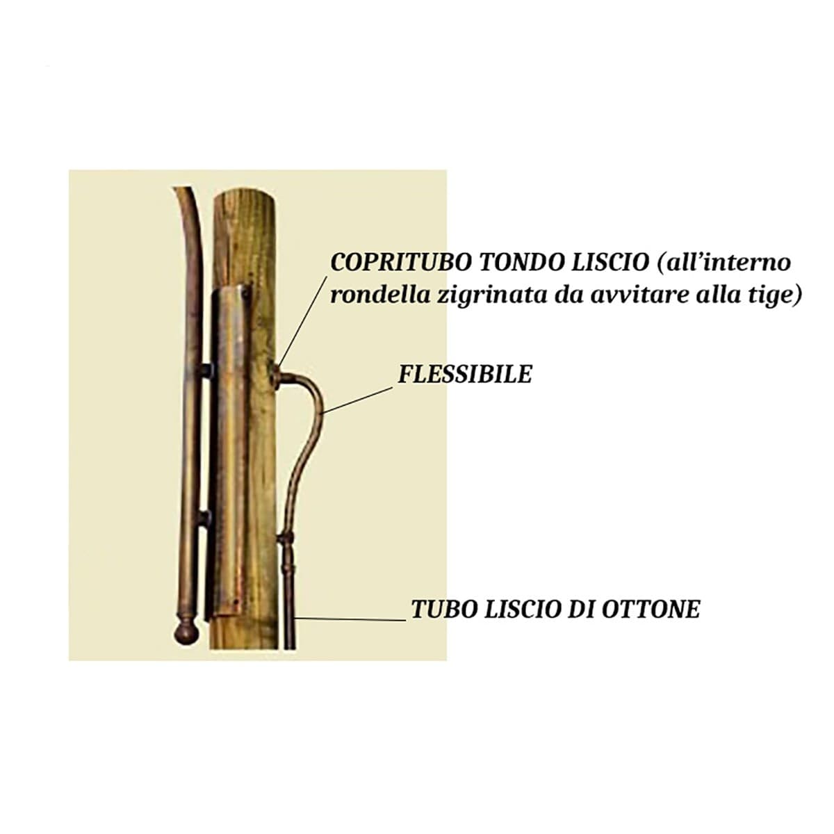 Palo rustico Lampadari Bartalini CRISGO P250 E27 LED legno ottone lampione - 3