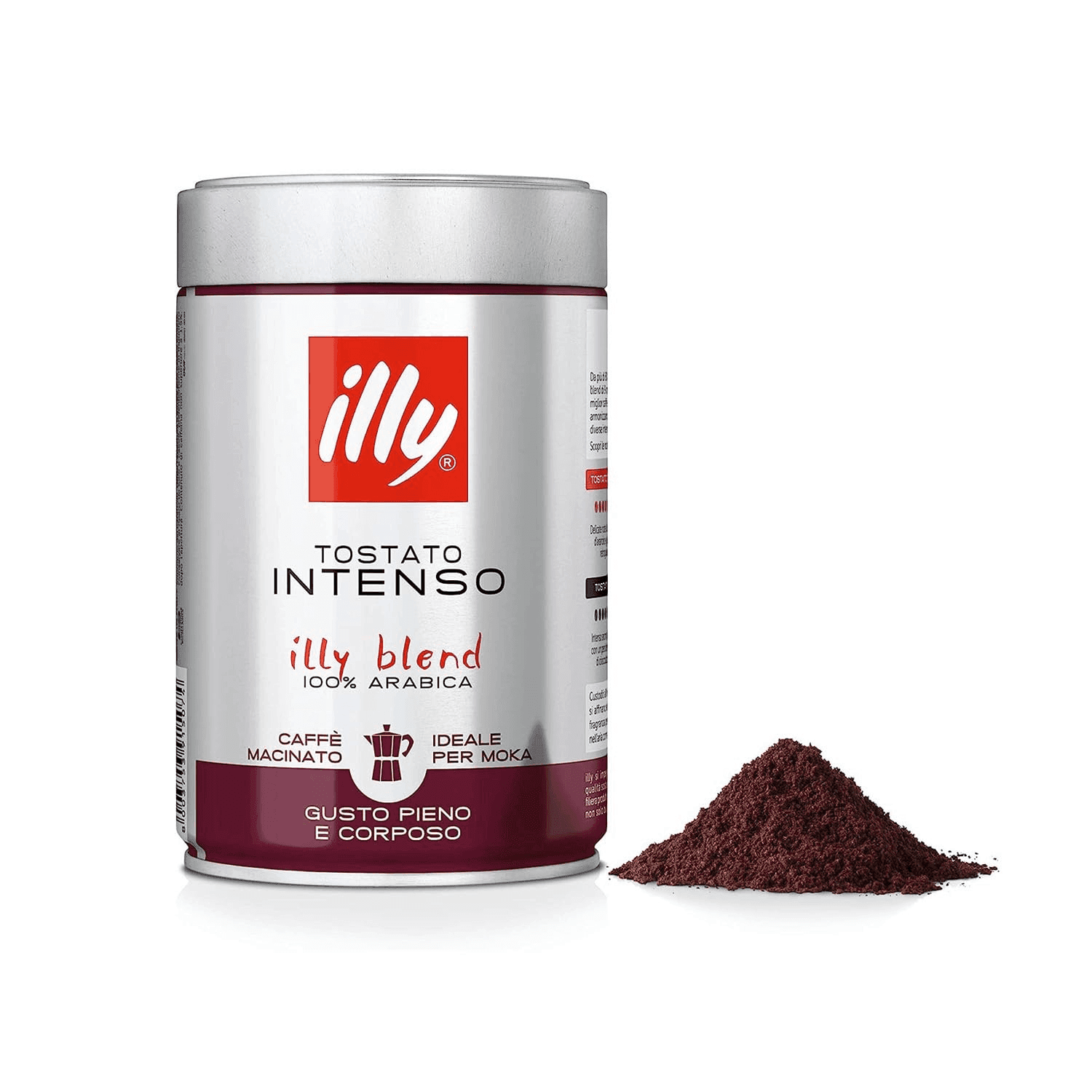ILLY Tostato Intenso Caffè Macinato Per Moka 250gr