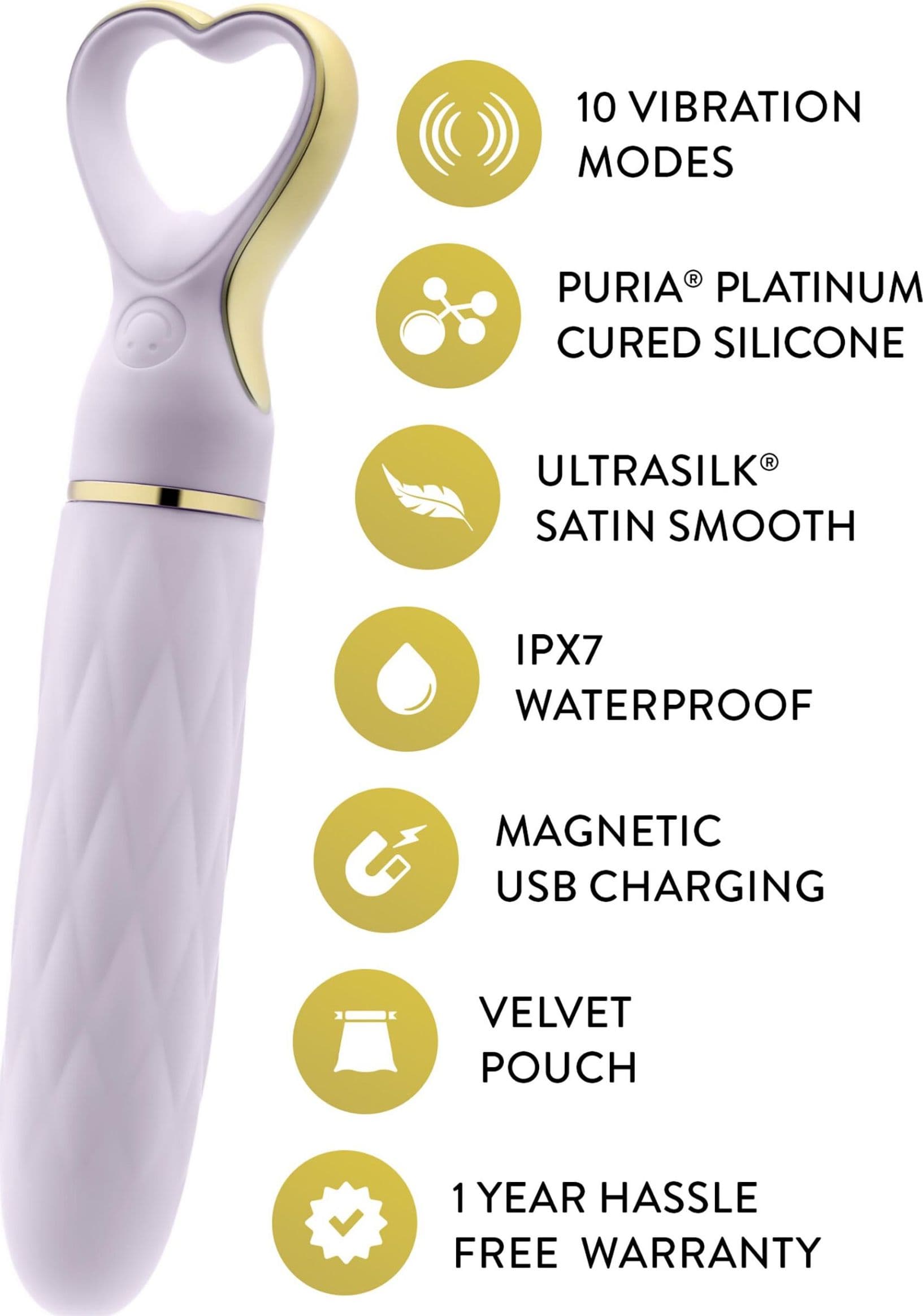 Vibratore a cuore Heartthrob Silicone Puria® + UltraSilk® USB idea regalo 10 modalità idea regalo - 16