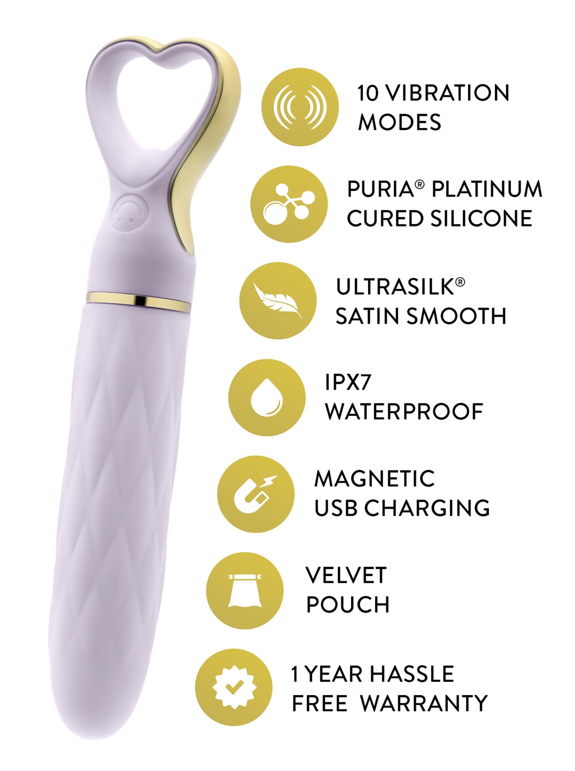 Vibratore a cuore Heartthrob Silicone Puria® + UltraSilk® USB idea regalo 10 modalità idea regalo - 16